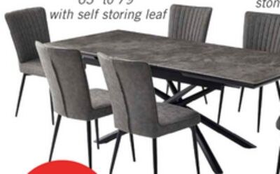 Tavo 7pc Dining Set with Table & Chairs, 63-79"…