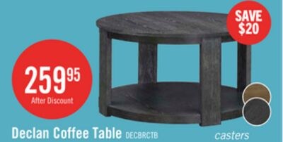 Declan 31.5" Modern Round Coffee Table with She…