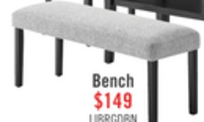 Libra Dining Bench with Polyester Fabric, 48"W …