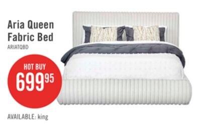Aria Upholstered Platform Bed in Grey Fabric, T…