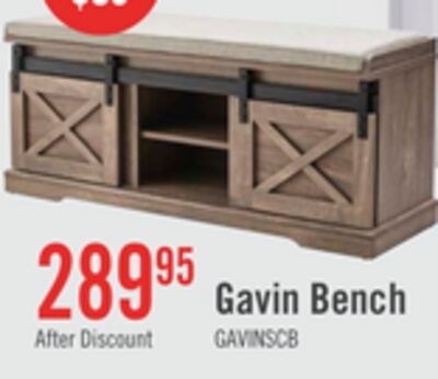 Gavin 47.25" Bench with Shoe Storage - Hazelnut