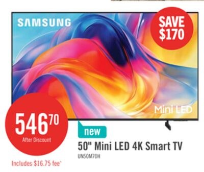 SAMSUNG 50" M70H Mini-LED 4K Smart Tizen TV (UN…