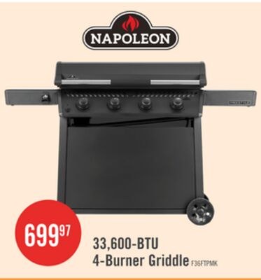 Napoleon 33,600-BTU 36-Inch 4-Burner Griddle wi…