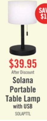 Solana 11" Modern Metal Acrylic Portable Indoor…