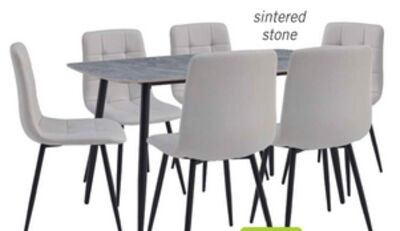 Arlo 7pc Dining Set with Table & 6 Grey Chairs,…