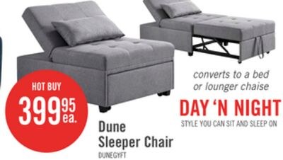 Dune 43.75" Fabric Convertible Sleeper Chair wi…