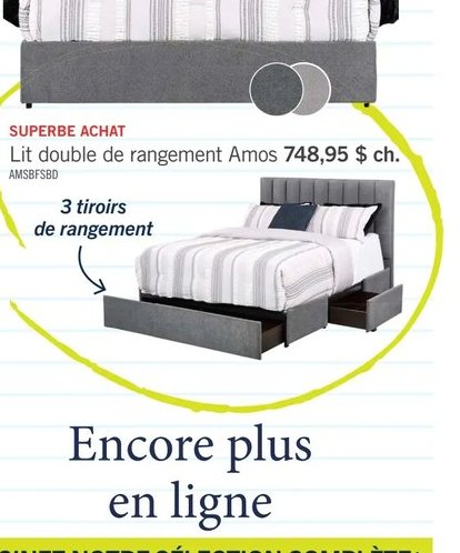 Lit double de rangement Amos