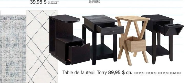 Table de fauteuil Torry