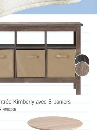Table d'entrée Kimberly avec 3 paniers