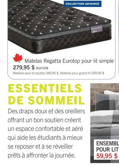 Matelas Regatta Eurotop Springwall pour lit sim…