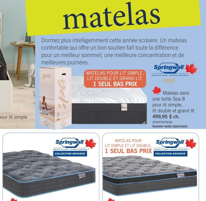 Matelas dans une boîte Spa 8 Springwall
