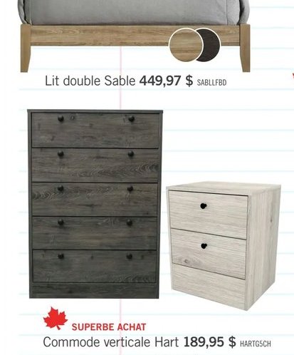 Lit double Sable