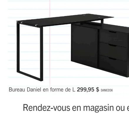 Bureau Daniel en forme de L