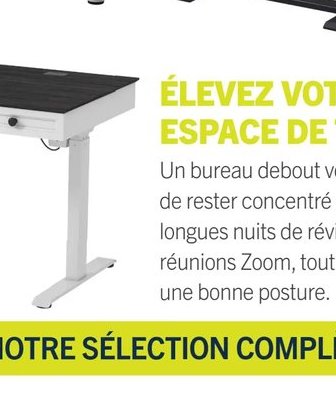 Bureau portatif Aaron à dessus relevable et à h…