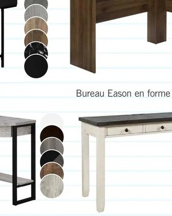 Bureau Eason en forme de L