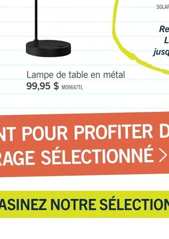 Lampe de table en métal