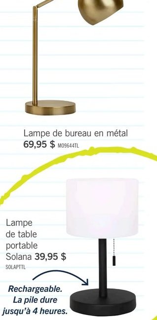 Lampe de bureau en métal