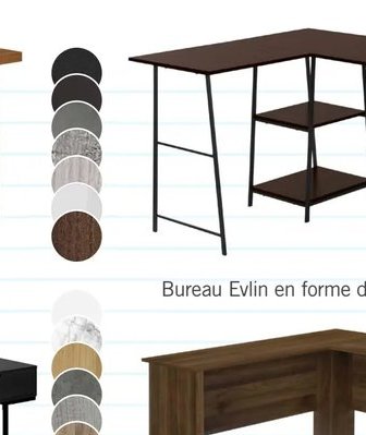 Bureau Evlin en forme de L