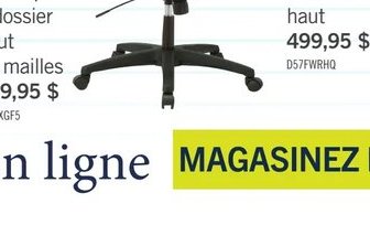 Chaise de bureau TygerClaw de 28 po à dossier h…