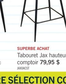 Tabouret Jax hauteur comptoir