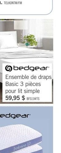 Ensemble de draps Basic 3 pièces Bedgear pour l…