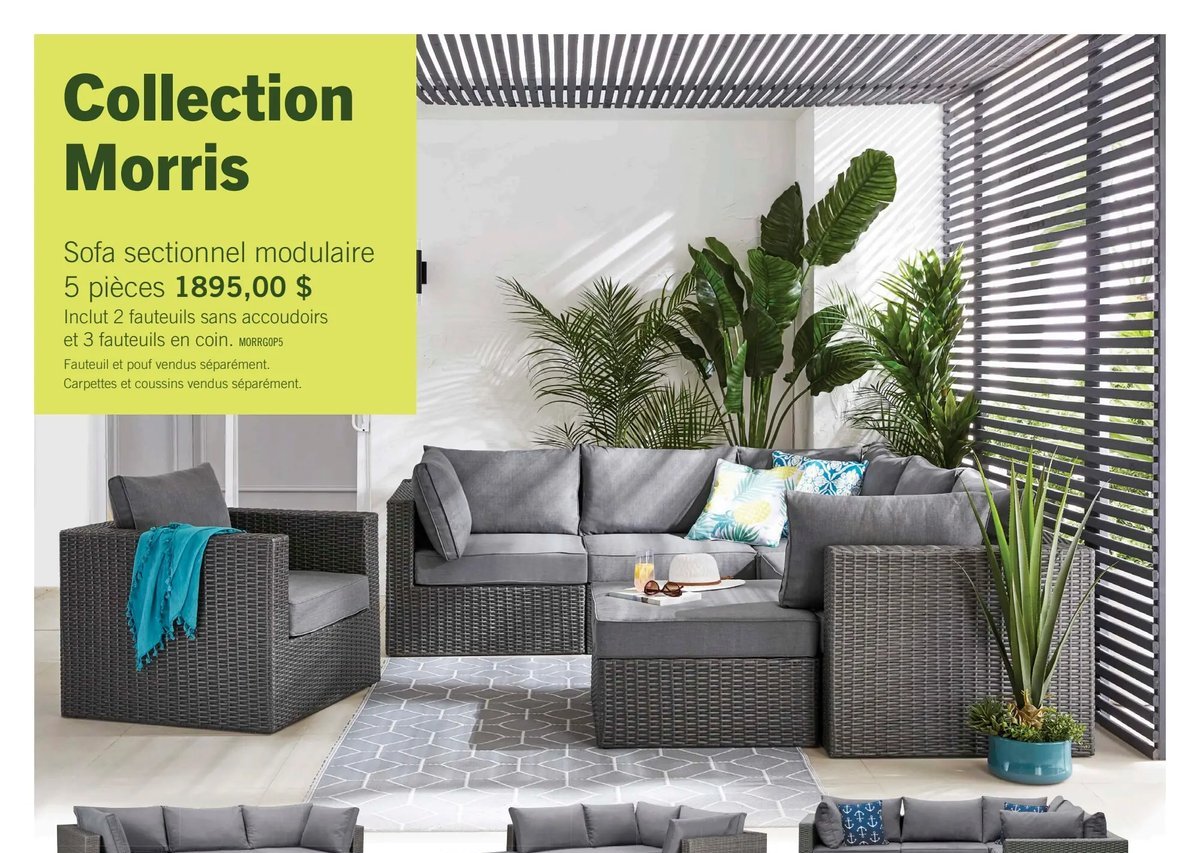 Collection Morris - Sofa sectionnel modulaire 5…