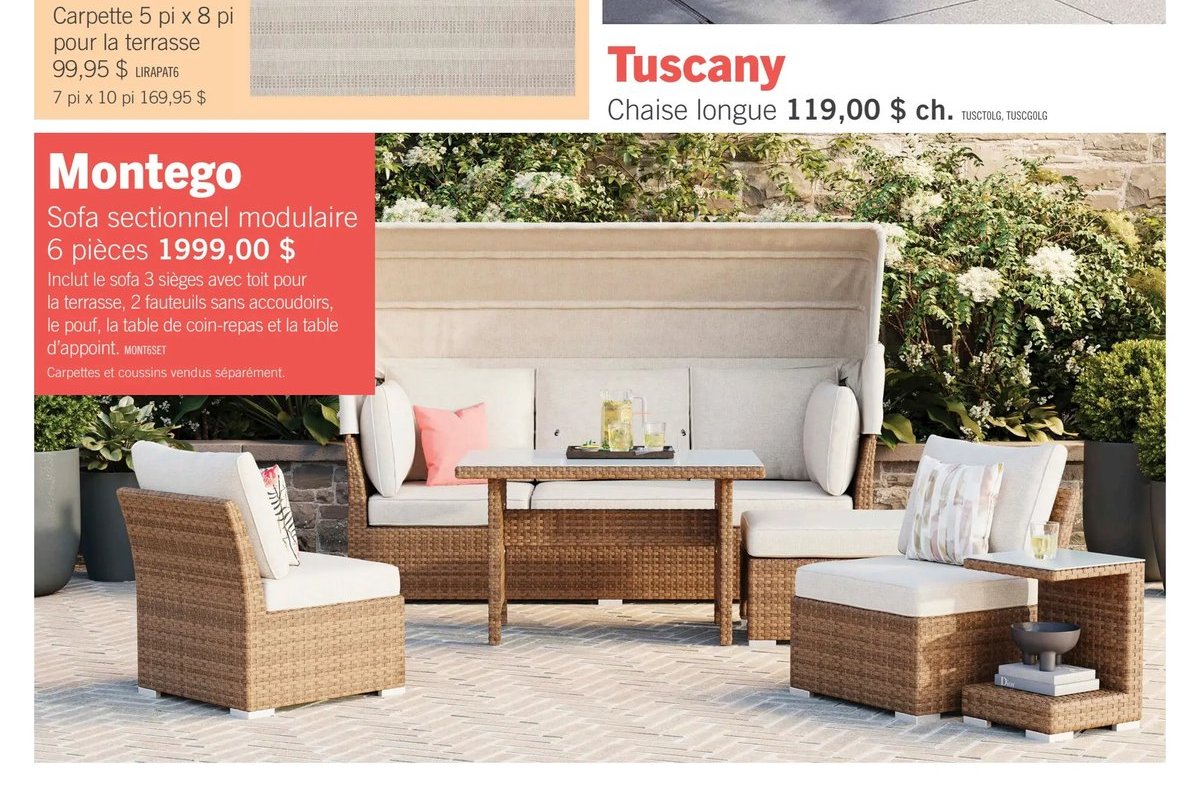Sofa sectionnel modulaire Montego 6 pièces