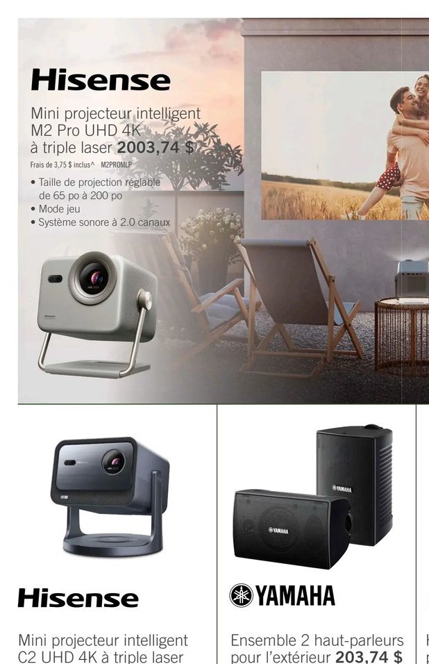 Hisense Mini projecteur intelligent M2 Pro UHD …