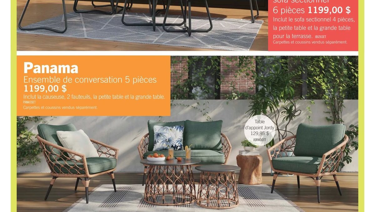 Ibiza - Ensemble sofa sectionnel 6 pièces