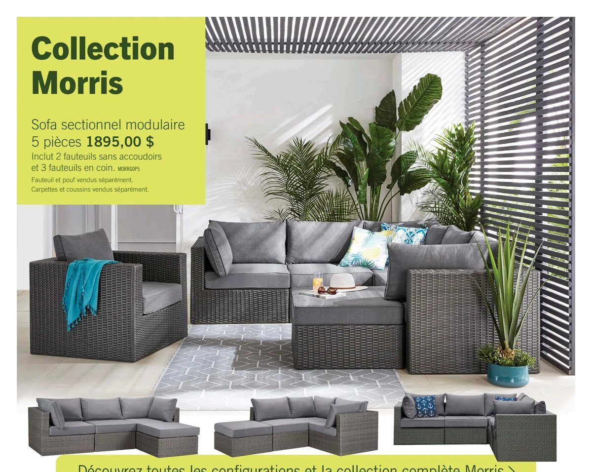 Collection Morris - Sofa sectionnel modulaire 5…