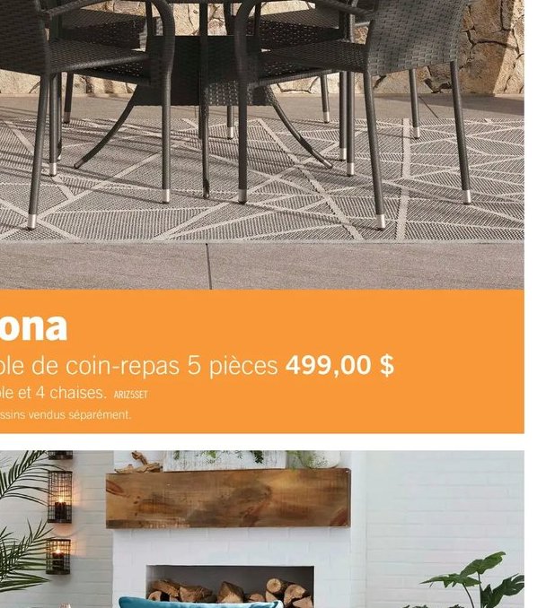 Arizona Ensemble de coin-repas 5 pièces