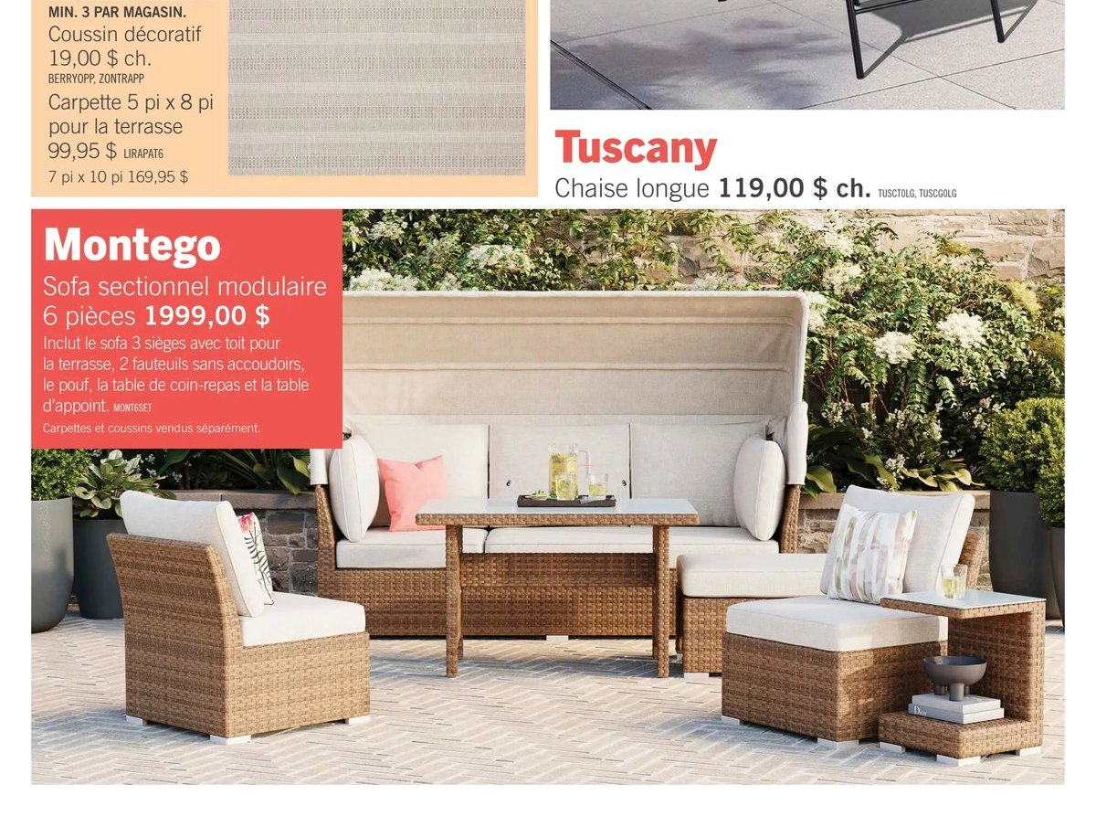 Sofa sectionnel modulaire Montego 6 pièces