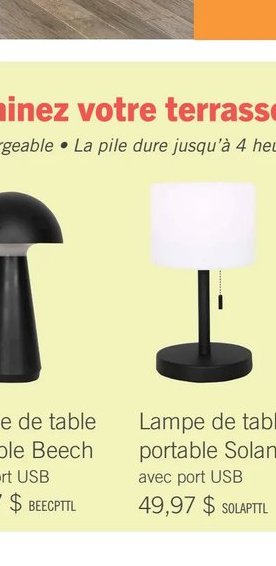Lampe de table portable Solana