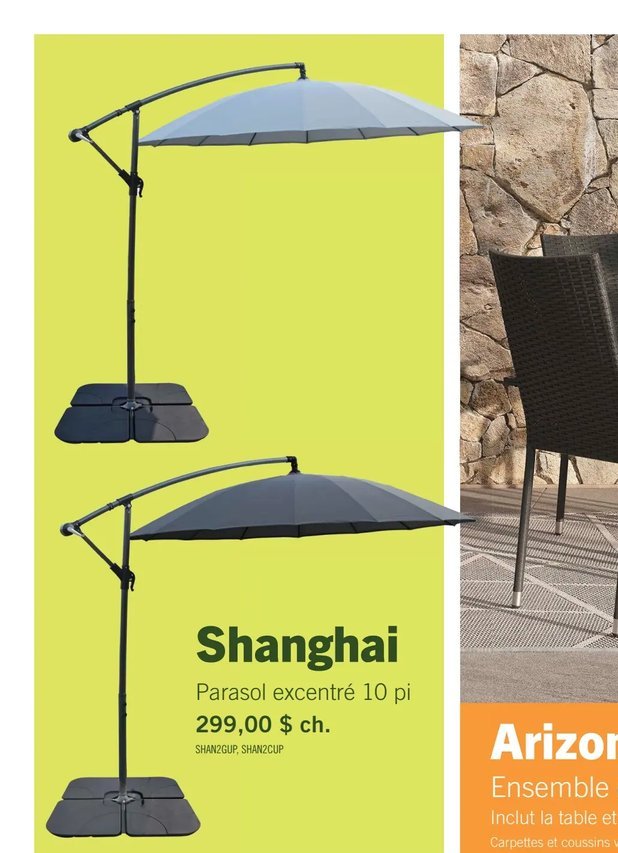 Shanghai Parasol excentré 10 pi