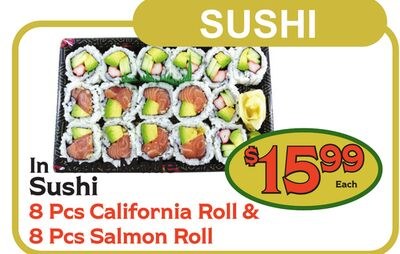 In Sushi 8 Pcs California Roll & 8 Pcs Salmon R…