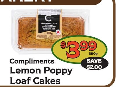 Compliments Lemon Poppy Loaf Cakes