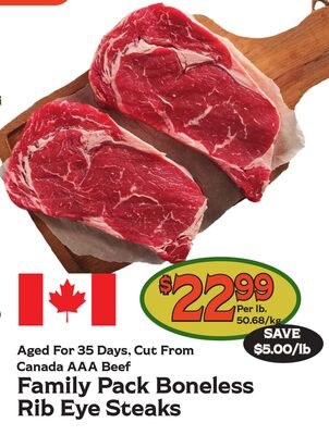 Family Pack Boneless Rib Eye Steaks