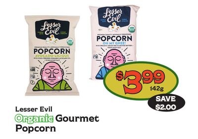 Lesser Evil Organic Gourmet Popcorn