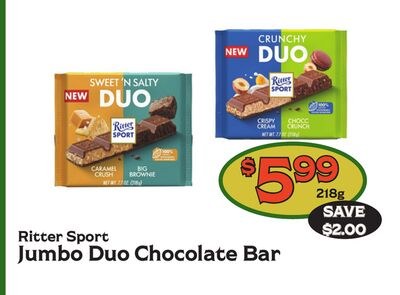Ritter Sport Jumbo Duo Chocolate Bar