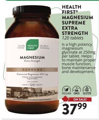 HEALTH FIRST® MAGNESIUM SUPREME EXTRA STRENGTH