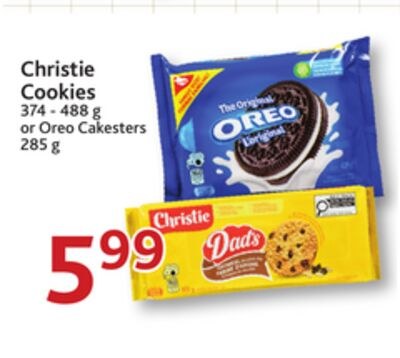 Christie Cookies 374 - 488 g or Oreo Cakesters …