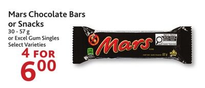 Mars Chocolate Bars or Snacks 30 - 57 g or Exce…