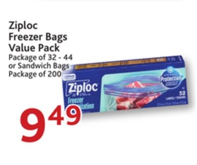 Ziploc Freezer Bags Value Pack Package of 32 - …