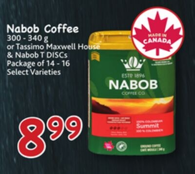 Nabob Coffee 300 - 340 g or Tassimo Maxwell Hou…