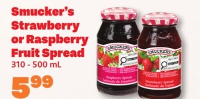 Smucker's Strawberry or Raspberry Fruit Spread