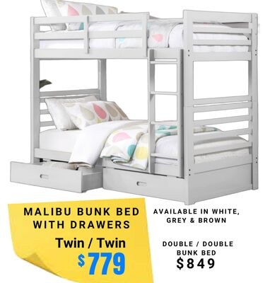 MALIBU BUNK BED WITH DRAWERS