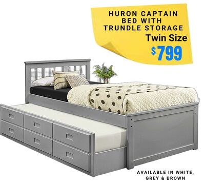 HURON CAPTAIN BED WITH TRUNDLE STORAGE