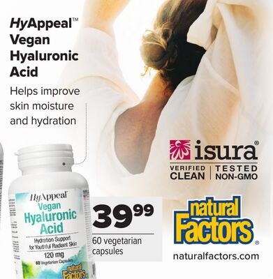 NATURAL FACTORS HyAppeal Vegan Hyaluronic Acid …