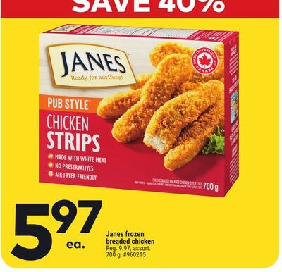 Janes frozen breaded chicken