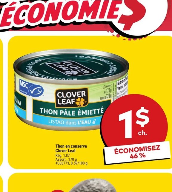 Clover Leaf Thon Pâle Émiette